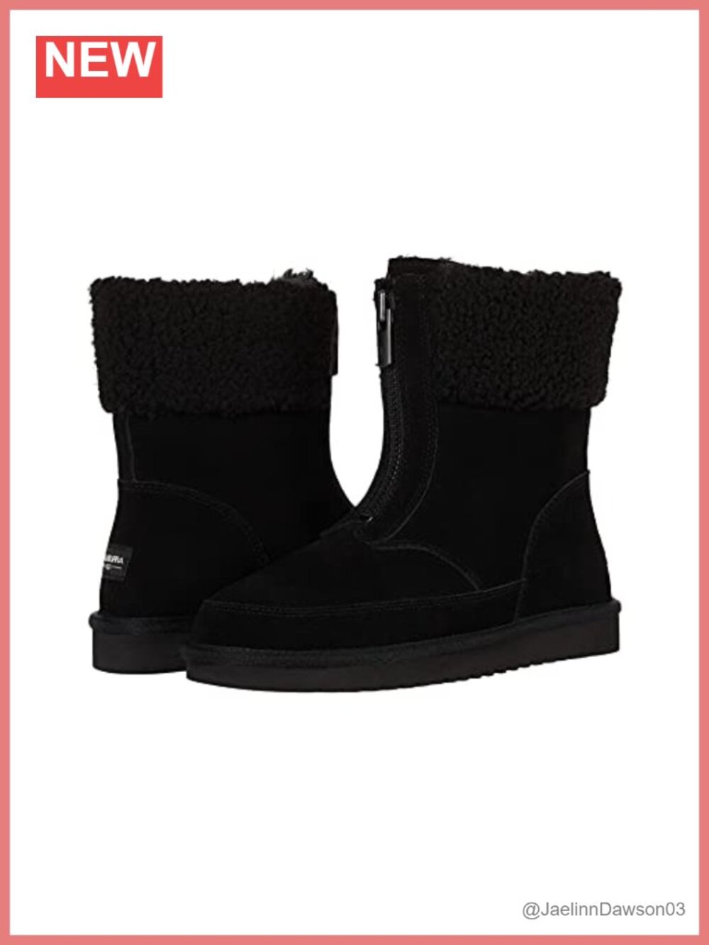 Faux Fur Trim Suede Snow Boots with Zipper Closure